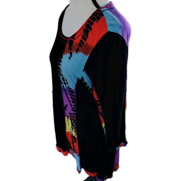 Parsley & Sage Tunic Shirt Size M Asymmetrical Hem Jersey Knit Artsy Rayon - Picture 7 of 8